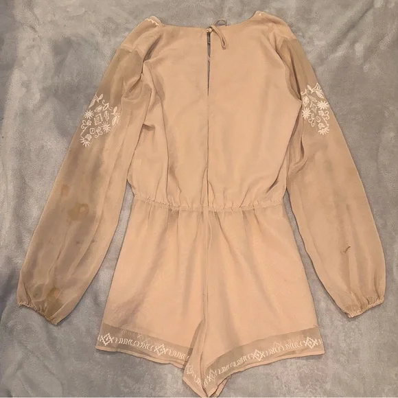 Forever 21 Tan Embroidered Flowy Romper - Picture 8 of 9